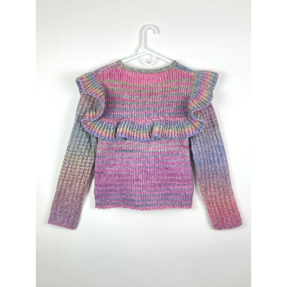 LoveShackFancy Yumi Pullover Sweater in Rainbow Ombre